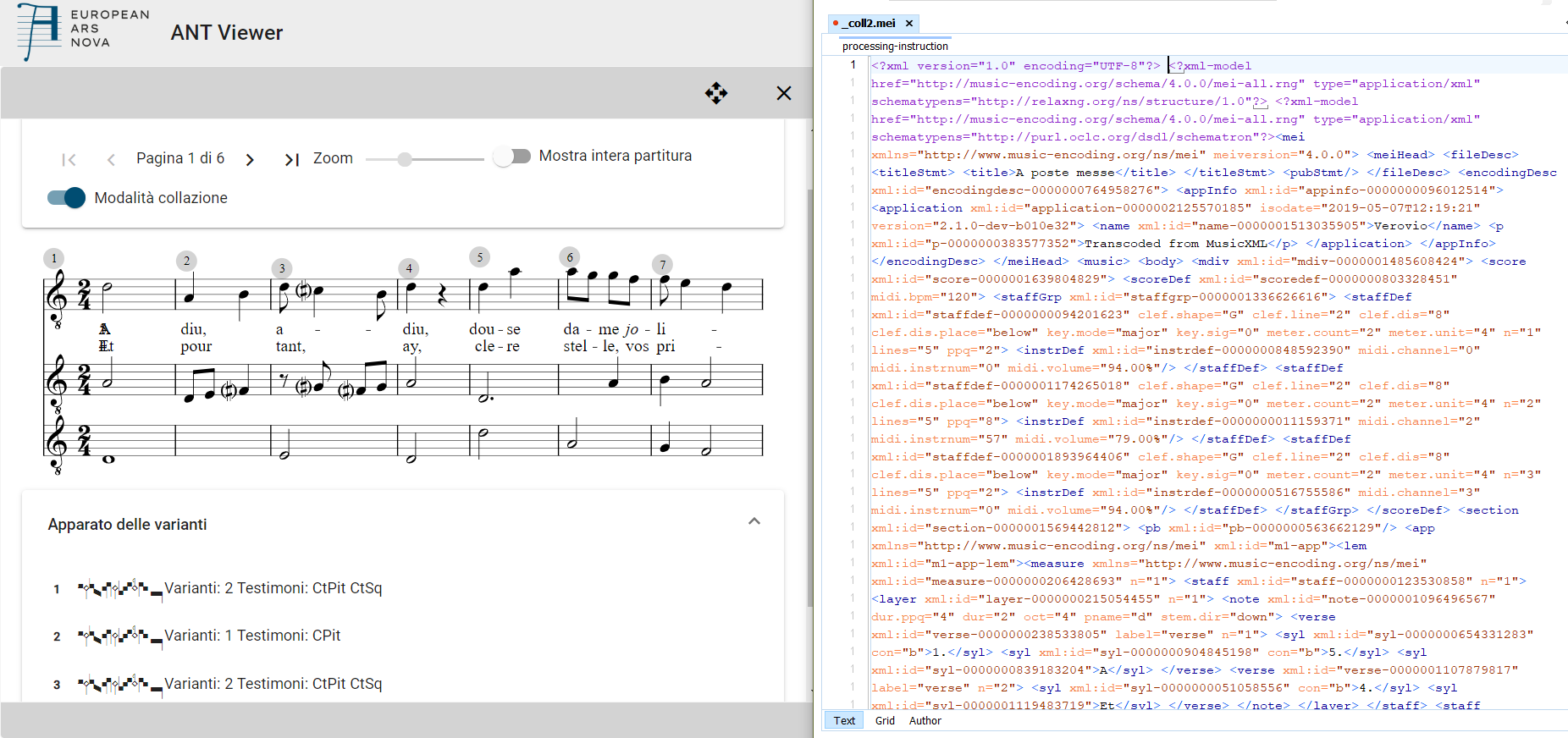 Apparato critico digitale della musica